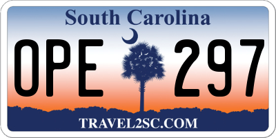 SC license plate OPE297