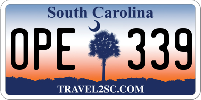 SC license plate OPE339