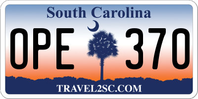 SC license plate OPE370
