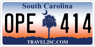 SC license plate OPE414