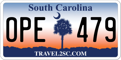 SC license plate OPE479