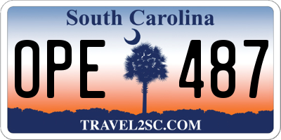 SC license plate OPE487