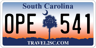 SC license plate OPE541