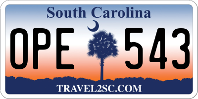 SC license plate OPE543