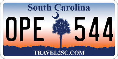SC license plate OPE544