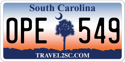 SC license plate OPE549