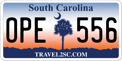 SC license plate OPE556