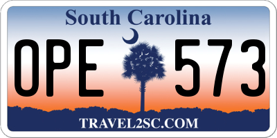 SC license plate OPE573