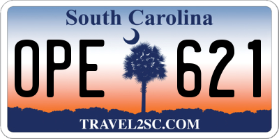 SC license plate OPE621