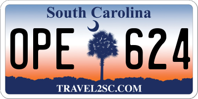 SC license plate OPE624