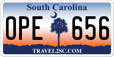 SC license plate OPE656