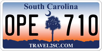 SC license plate OPE710