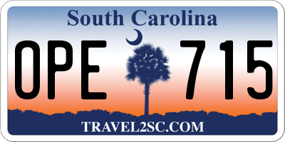SC license plate OPE715
