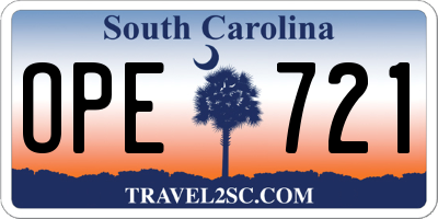 SC license plate OPE721