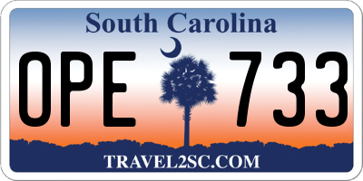 SC license plate OPE733