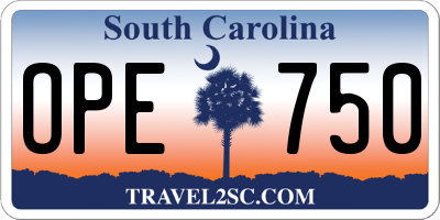 SC license plate OPE750