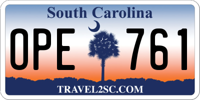 SC license plate OPE761