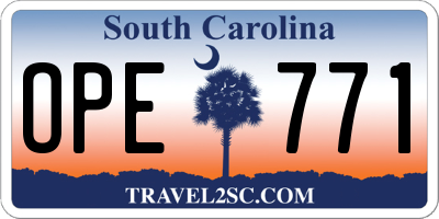SC license plate OPE771