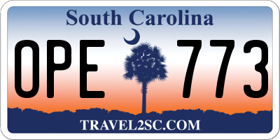 SC license plate OPE773