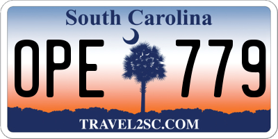 SC license plate OPE779
