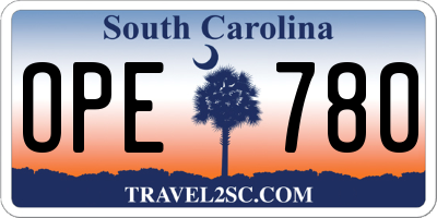 SC license plate OPE780