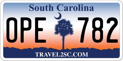 SC license plate OPE782