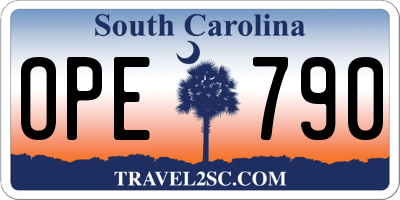 SC license plate OPE790
