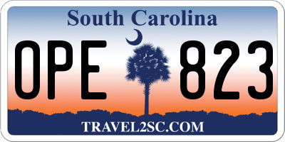 SC license plate OPE823