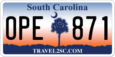 SC license plate OPE871