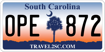 SC license plate OPE872