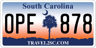 SC license plate OPE878