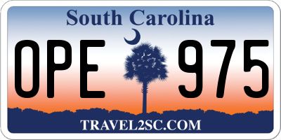 SC license plate OPE975