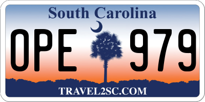 SC license plate OPE979