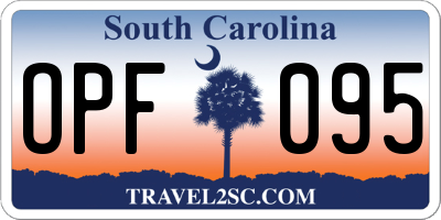 SC license plate OPF095