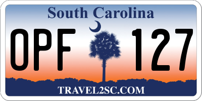 SC license plate OPF127