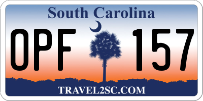 SC license plate OPF157