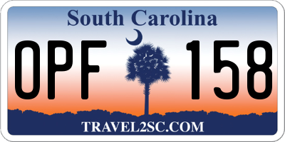 SC license plate OPF158