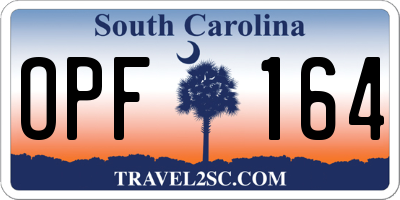 SC license plate OPF164