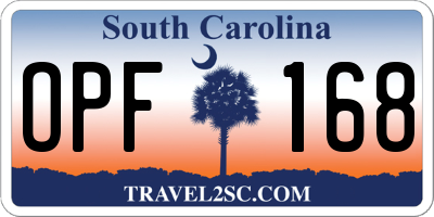 SC license plate OPF168