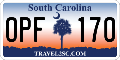 SC license plate OPF170