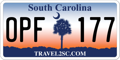 SC license plate OPF177