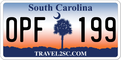 SC license plate OPF199