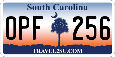 SC license plate OPF256