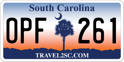 SC license plate OPF261