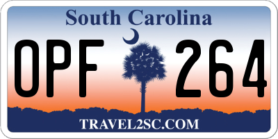 SC license plate OPF264