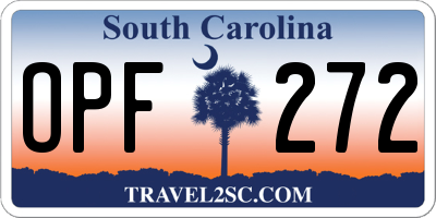 SC license plate OPF272