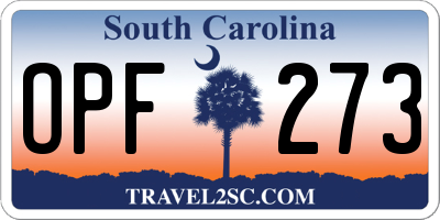 SC license plate OPF273
