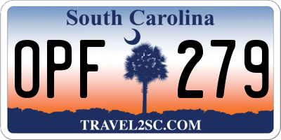 SC license plate OPF279