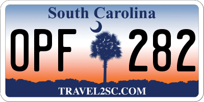 SC license plate OPF282