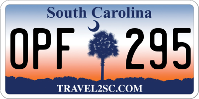 SC license plate OPF295